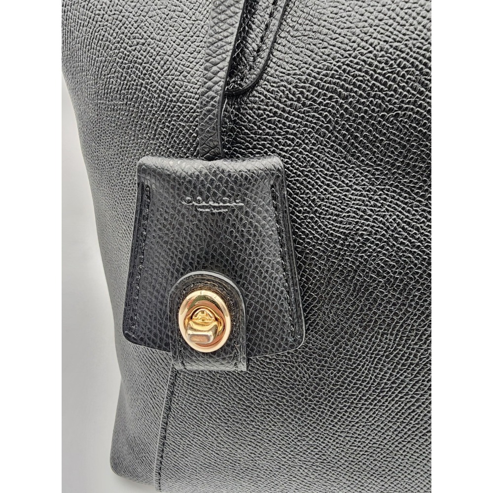 Coach Ava Tote Crossgrain Black Leather Shoulder Bag with Gold F57526 - Picture 14 of 15
